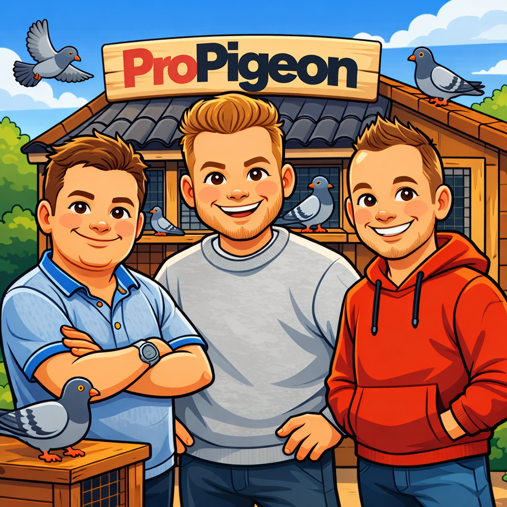 Het team voor het duivenhok